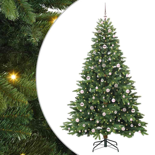 vidaXL Artificial Christmas Tree with 300 LEDs Green 210 cm PE and PVC