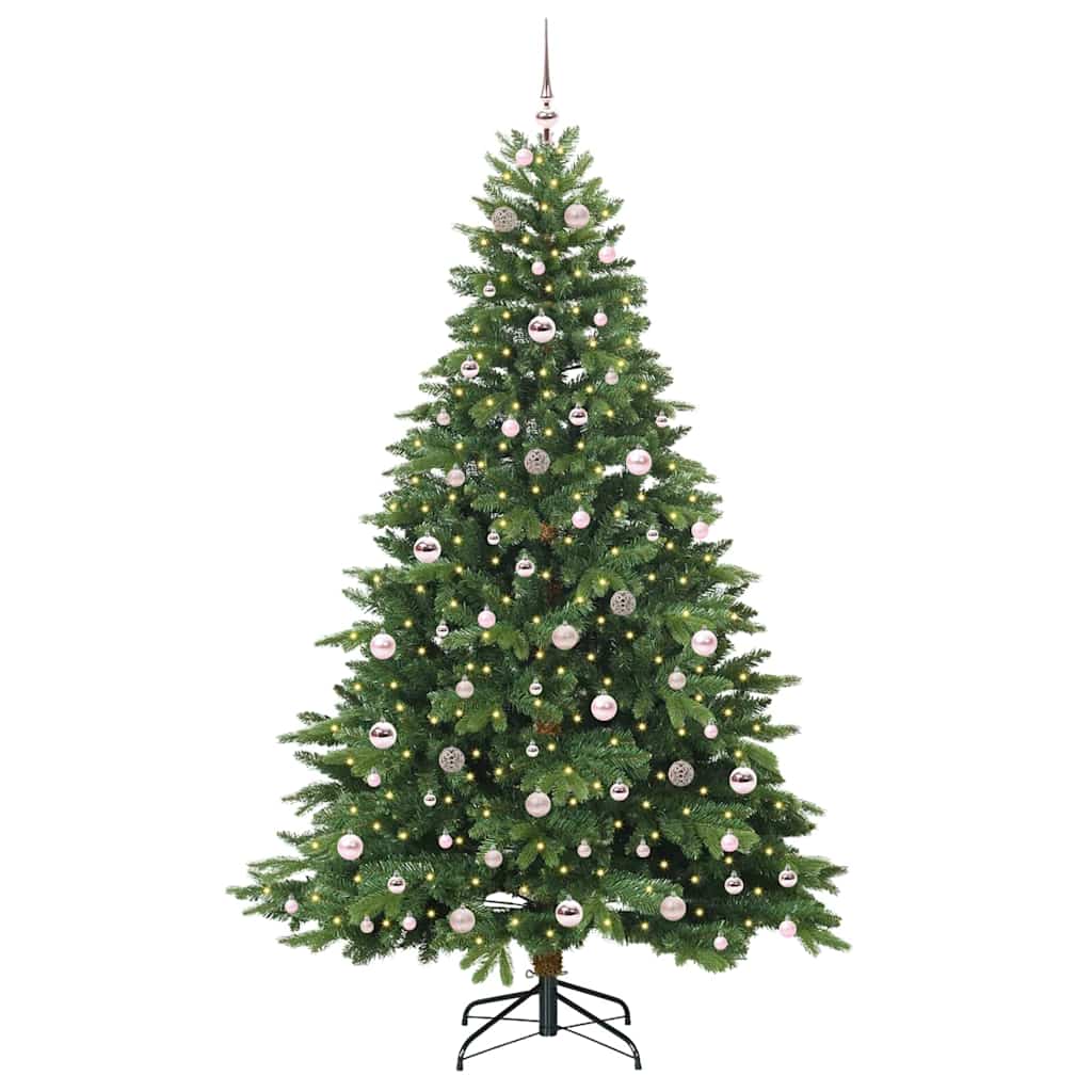 vidaXL Artificial Christmas Tree with 300 LEDs Green 210 cm PE and PVC