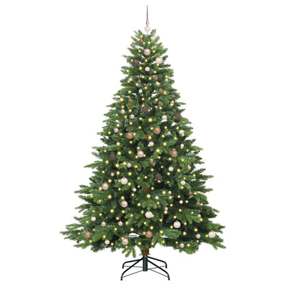 vidaXL Artificial Christmas Tree with 300 LEDs Green 240 cm PE and PVC