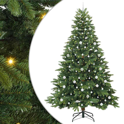 vidaXL Artificial Christmas Tree with 300 LEDs Green 240 cm PE and PVC