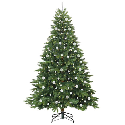 vidaXL Artificial Christmas Tree with 300 LEDs Green 240 cm PE and PVC