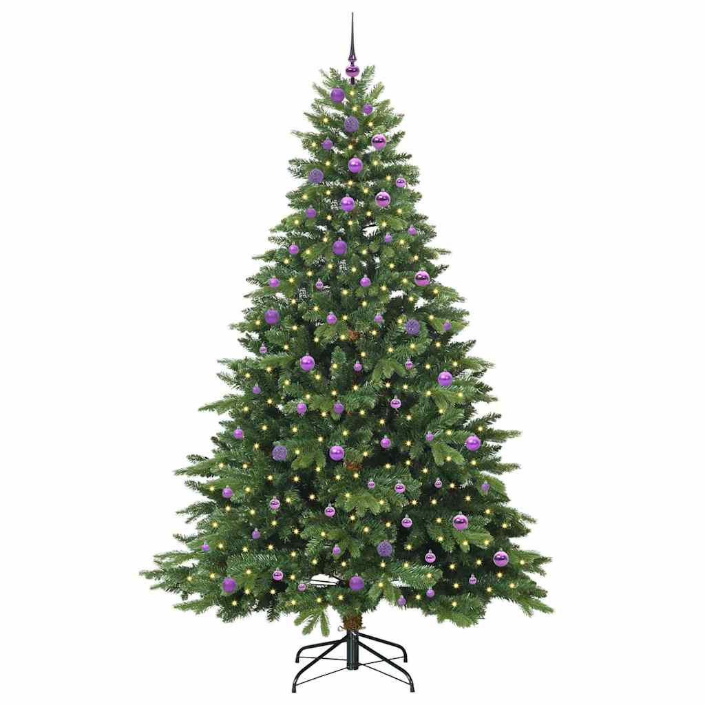vidaXL Artificial Christmas Tree with 300 LEDs Green 240 cm PE and PVC