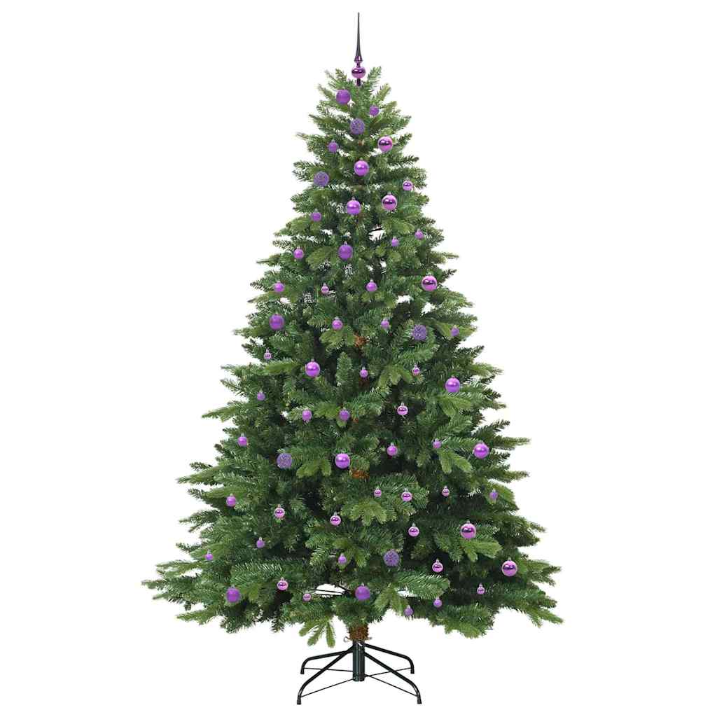 vidaXL Artificial Christmas Tree with 300 LEDs Green 240 cm PE and PVC