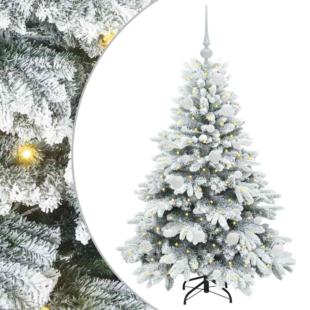 vidaXL Artificial Christmas Tree with 150 LEDs White 120 cm PE and PVC