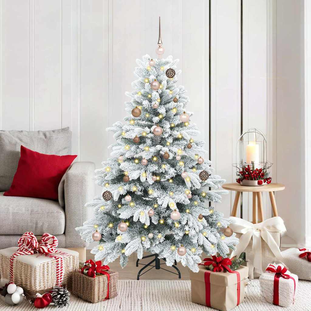 vidaXL Artificial Christmas Tree with 150 LEDs White 150 cm PE and PVC