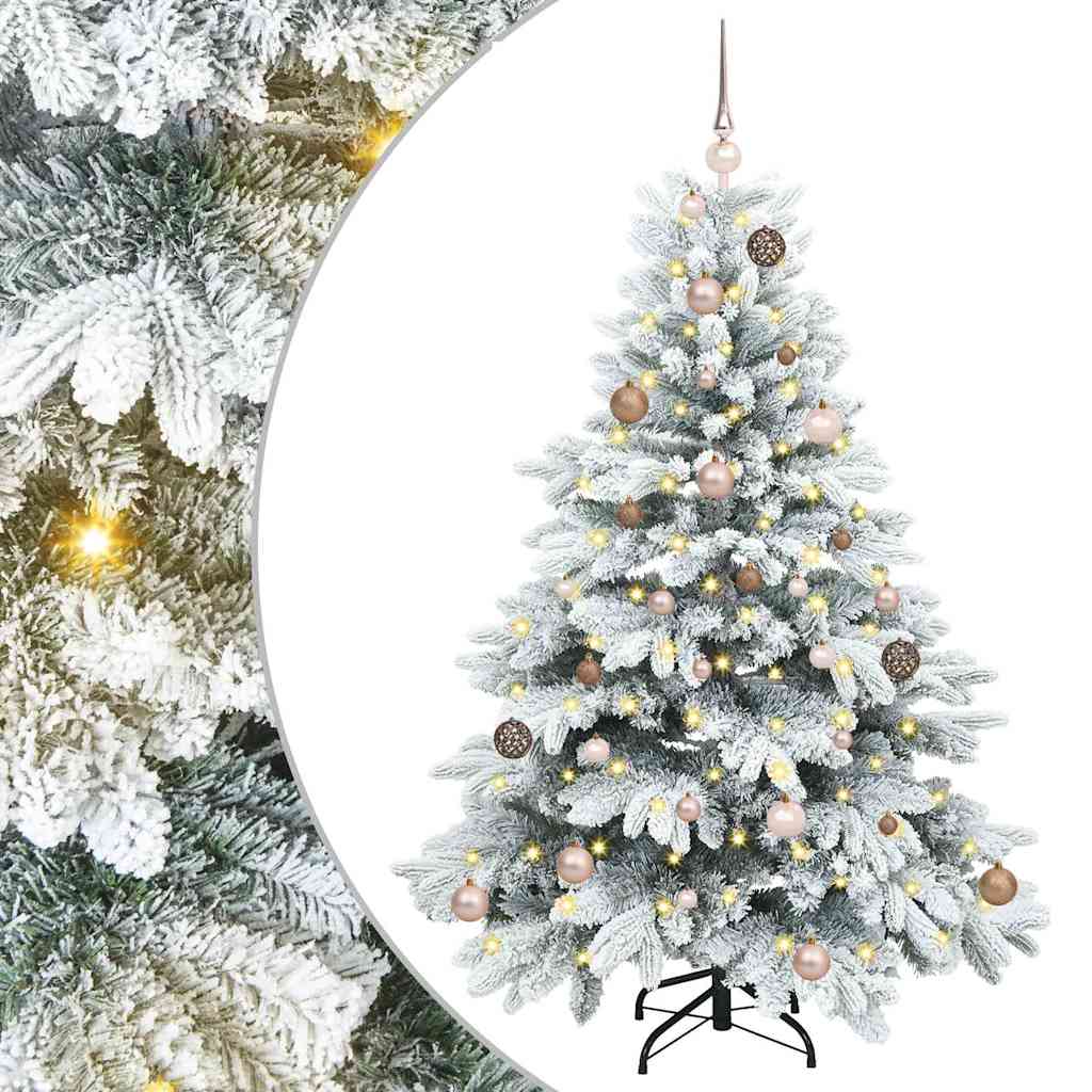vidaXL Artificial Christmas Tree with 150 LEDs White 150 cm PE and PVC
