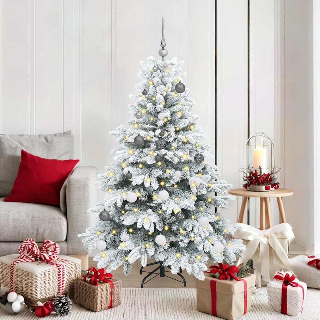 vidaXL Artificial Christmas Tree with 150 LEDs White 150 cm PE and PVC