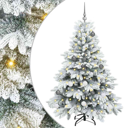 vidaXL Artificial Christmas Tree with 150 LEDs White 150 cm PE and PVC