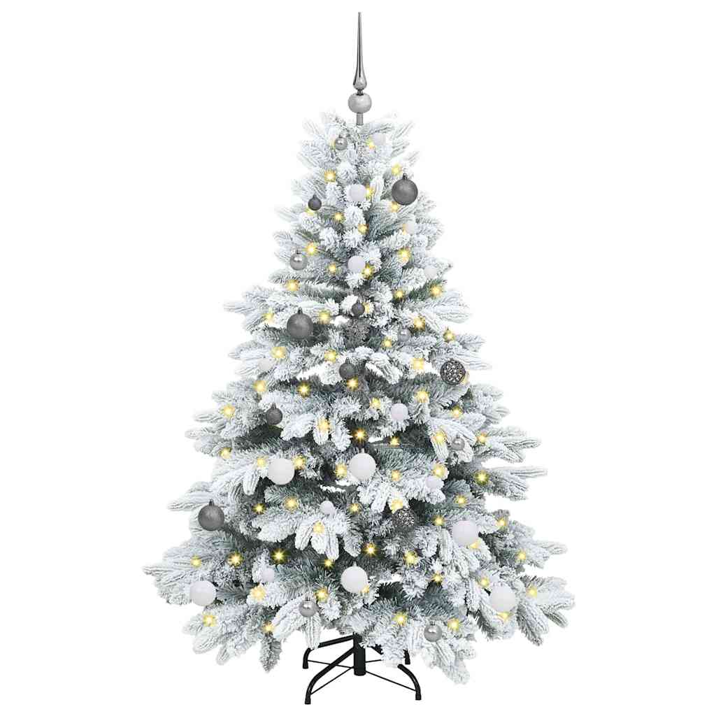 vidaXL Artificial Christmas Tree with 150 LEDs White 150 cm PE and PVC