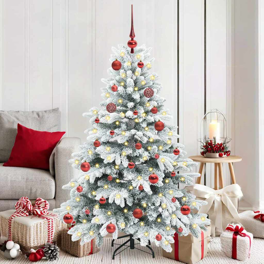 vidaXL Artificial Christmas Tree with 150 LEDs White 150 cm PE and PVC
