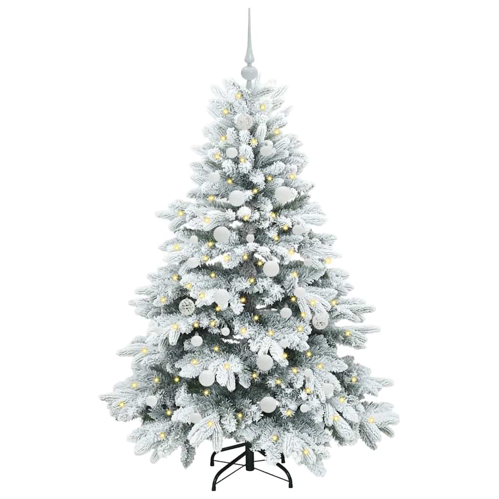 vidaXL Artificial Christmas Tree with 150 LEDs White 150 cm PE and PVC