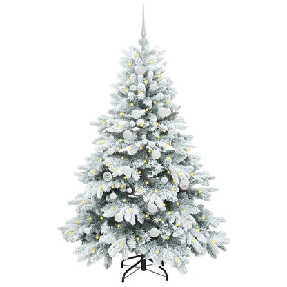 vidaXL Artificial Christmas Tree with 150 LEDs White 150 cm PE and PVC