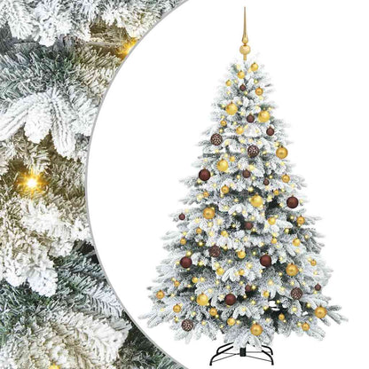 vidaXL Artificial Christmas Tree with 300 LEDs White 180 cm PE and PVC