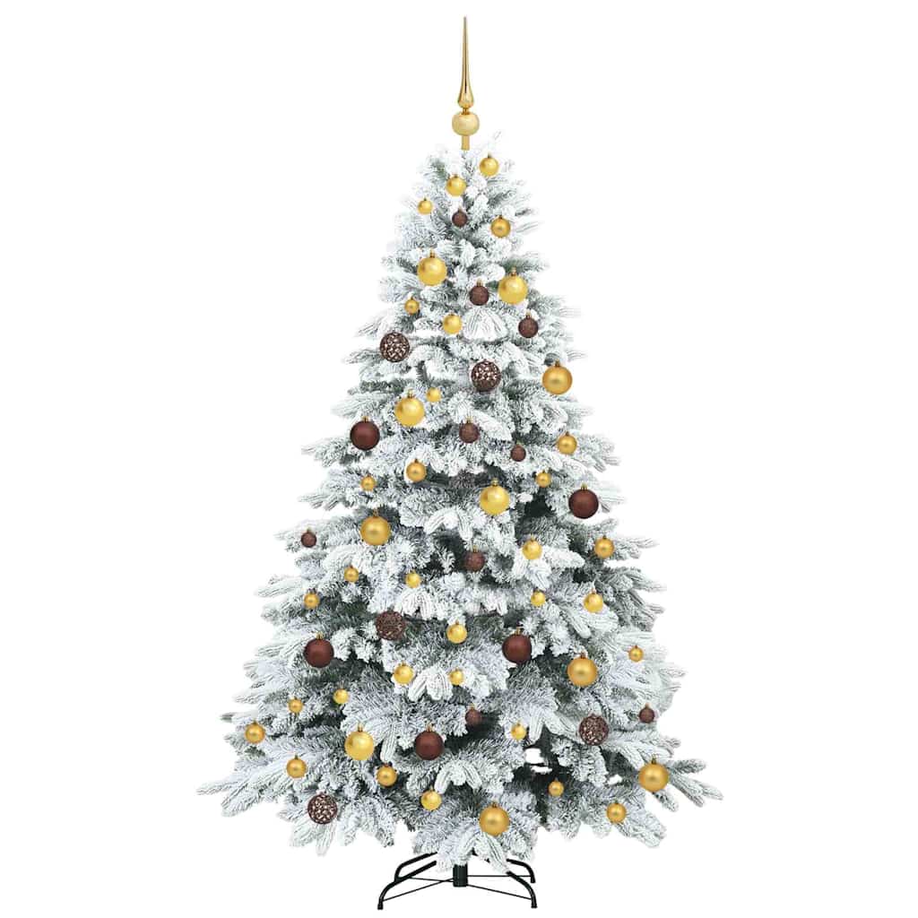vidaXL Artificial Christmas Tree with 300 LEDs White 180 cm PE and PVC