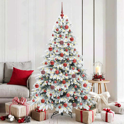 vidaXL Artificial Christmas Tree with 300 LEDs White 180 cm PE and PVC