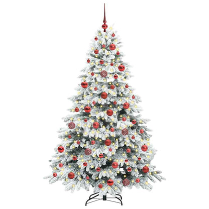vidaXL Artificial Christmas Tree with 300 LEDs White 180 cm PE and PVC
