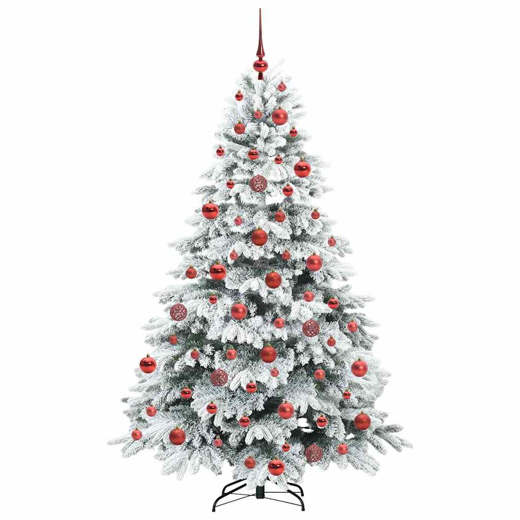 vidaXL Artificial Christmas Tree with 300 LEDs White 180 cm PE and PVC