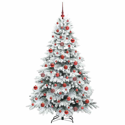 vidaXL Artificial Christmas Tree with 300 LEDs White 180 cm PE and PVC