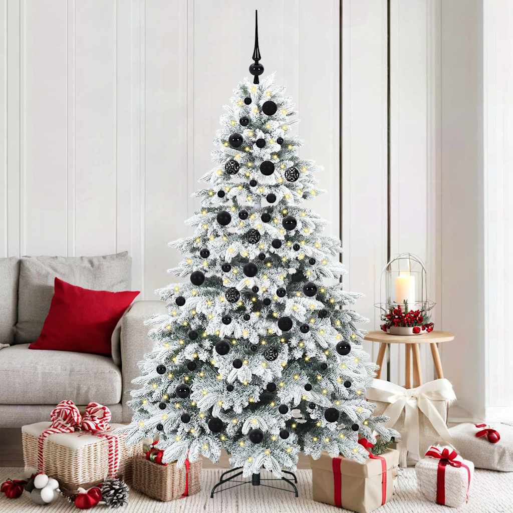 vidaXL Artificial Christmas Tree with 300 LEDs White 180 cm PE and PVC