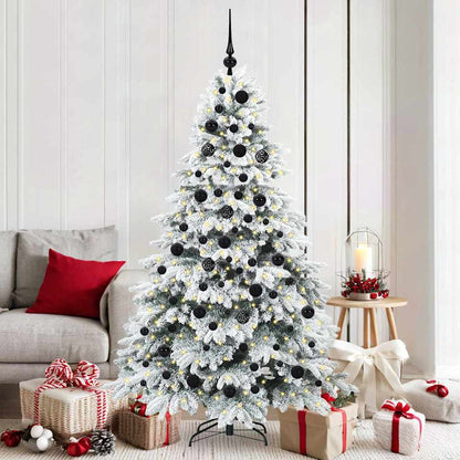 vidaXL Artificial Christmas Tree with 300 LEDs White 180 cm PE and PVC