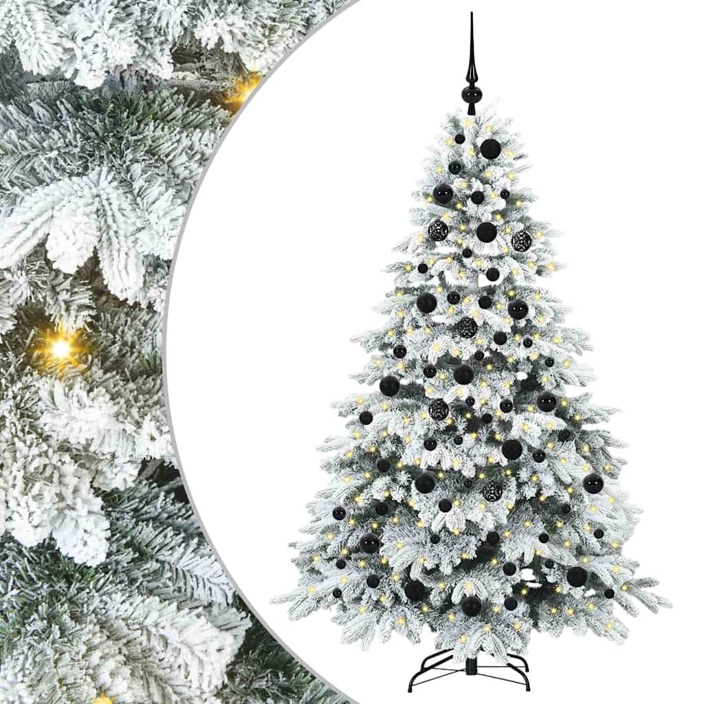 vidaXL Artificial Christmas Tree with 300 LEDs White 180 cm PE and PVC
