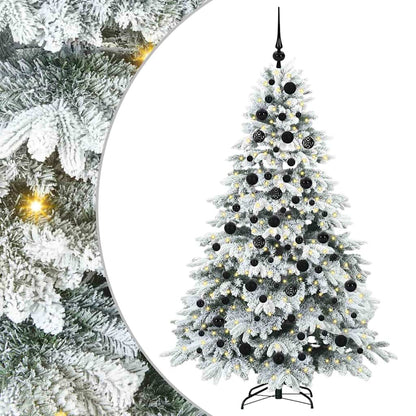 vidaXL Artificial Christmas Tree with 300 LEDs White 180 cm PE and PVC