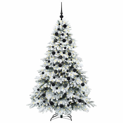 vidaXL Artificial Christmas Tree with 300 LEDs White 180 cm PE and PVC