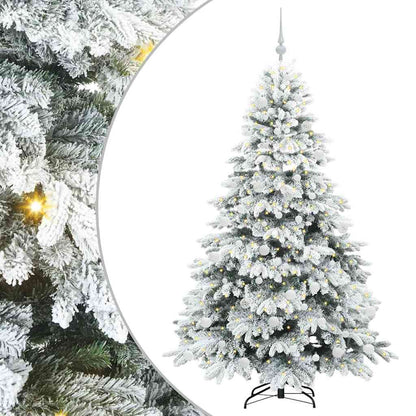 vidaXL Artificial Christmas Tree with 300 LEDs White 180 cm PE and PVC