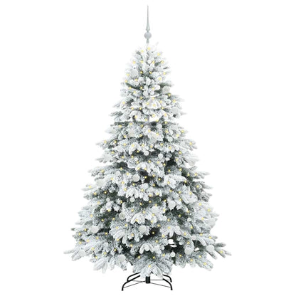 vidaXL Artificial Christmas Tree with 300 LEDs White 180 cm PE and PVC