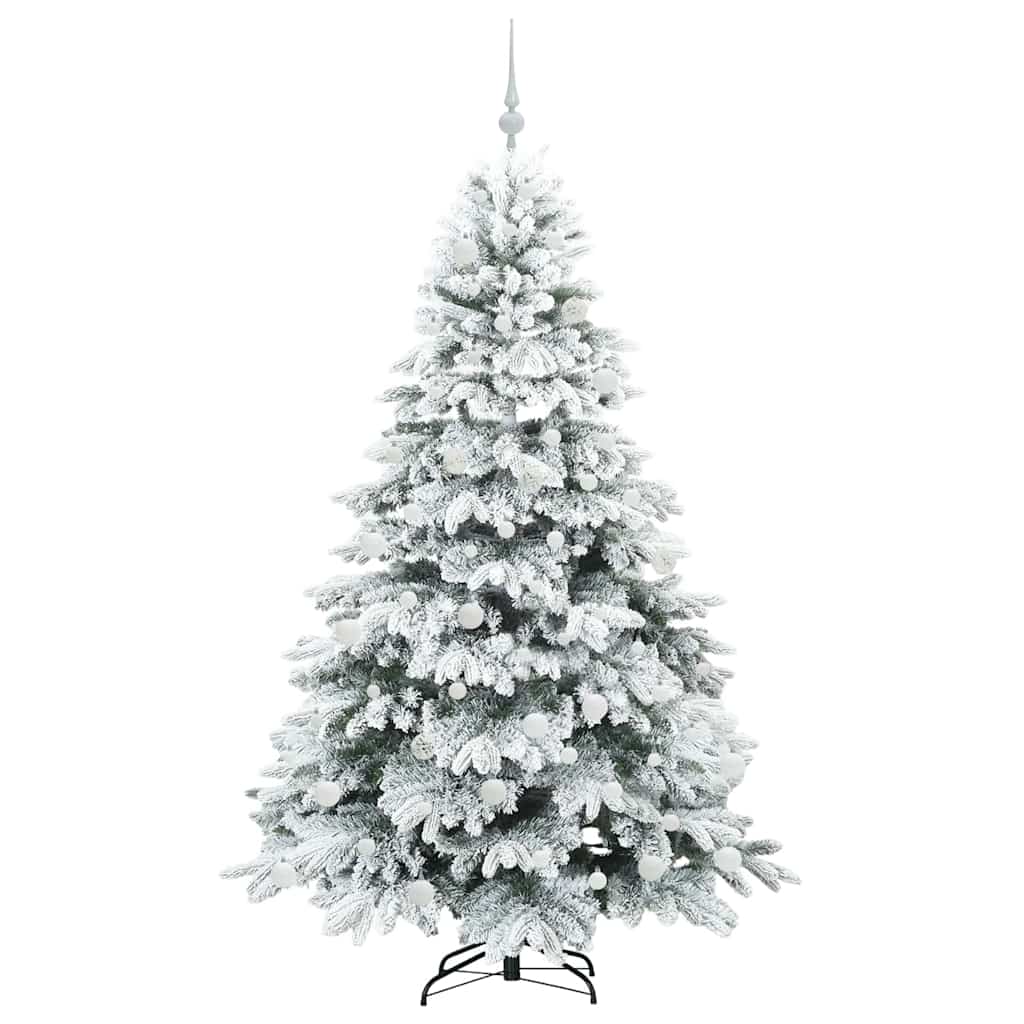 vidaXL Artificial Christmas Tree with 300 LEDs White 180 cm PE and PVC