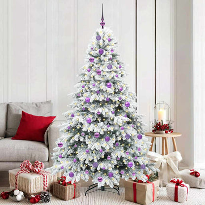 vidaXL Artificial Christmas Tree with 300 LEDs White 180 cm PE and PVC