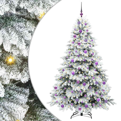 vidaXL Artificial Christmas Tree with 300 LEDs White 180 cm PE and PVC