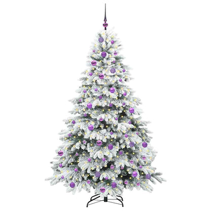 vidaXL Artificial Christmas Tree with 300 LEDs White 180 cm PE and PVC