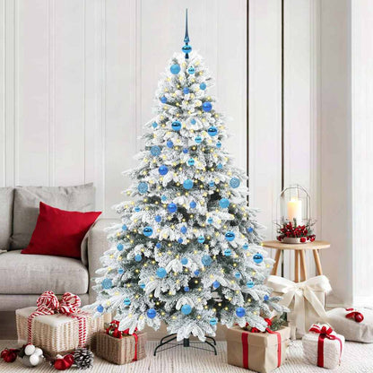 vidaXL Artificial Christmas Tree with 300 LEDs White 180 cm PE and PVC