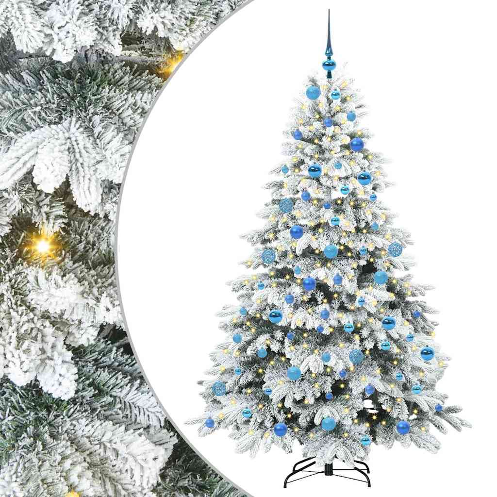 vidaXL Artificial Christmas Tree with 300 LEDs White 180 cm PE and PVC
