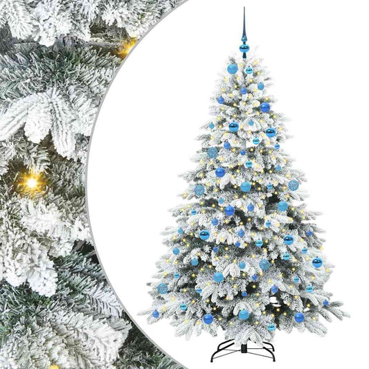 vidaXL Artificial Christmas Tree with 300 LEDs White 180 cm PE and PVC