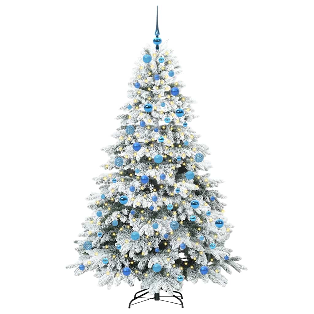 vidaXL Artificial Christmas Tree with 300 LEDs White 180 cm PE and PVC