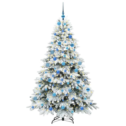 vidaXL Artificial Christmas Tree with 300 LEDs White 180 cm PE and PVC