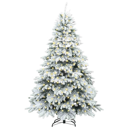 vidaXL Artificial Christmas Tree with 300 LEDs White 210 cm PE and PVC