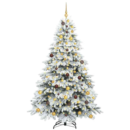 vidaXL Artificial Christmas Tree with 300 LEDs White 210 cm PE and PVC