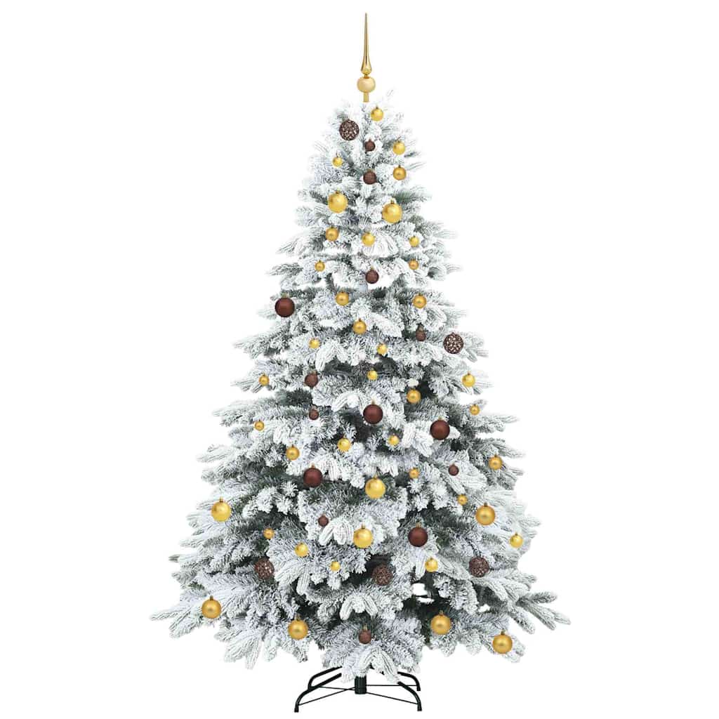 vidaXL Artificial Christmas Tree with 300 LEDs White 210 cm PE and PVC