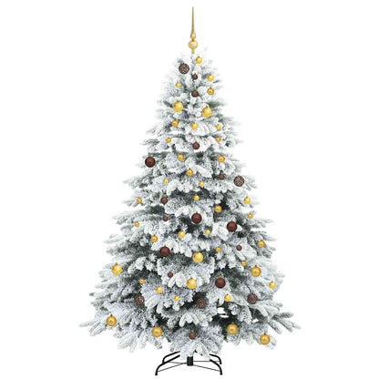 vidaXL Artificial Christmas Tree with 300 LEDs White 210 cm PE and PVC