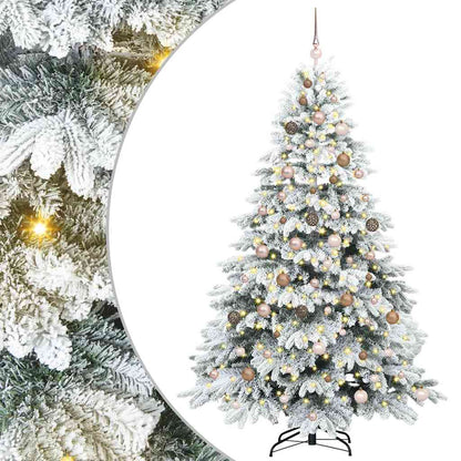 vidaXL Artificial Christmas Tree White 210 cm PE and PVC