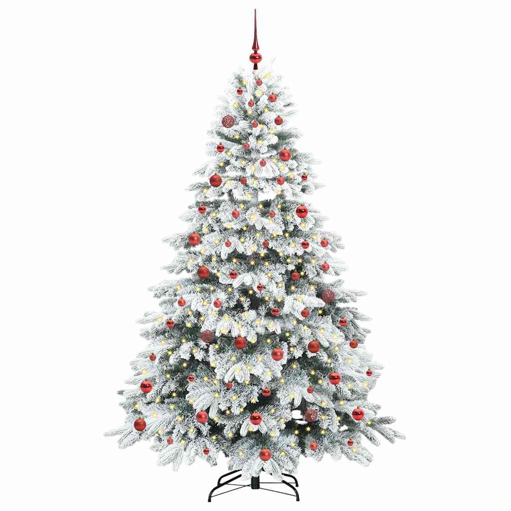 vidaXL Artificial Hinged Christmas Tree 210 cm 300 LEDs Warm White