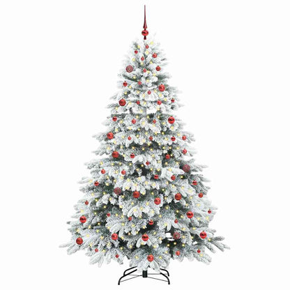 vidaXL Artificial Hinged Christmas Tree 210 cm 300 LEDs Warm White