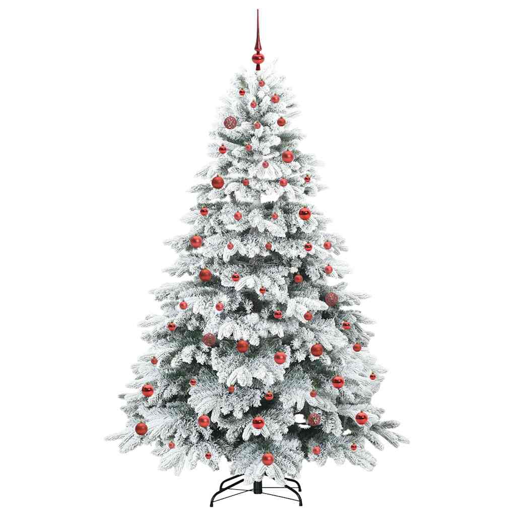 vidaXL Artificial Hinged Christmas Tree 210 cm 300 LEDs Warm White