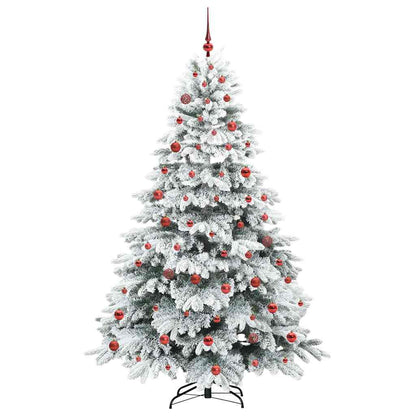 vidaXL Artificial Hinged Christmas Tree 210 cm 300 LEDs Warm White