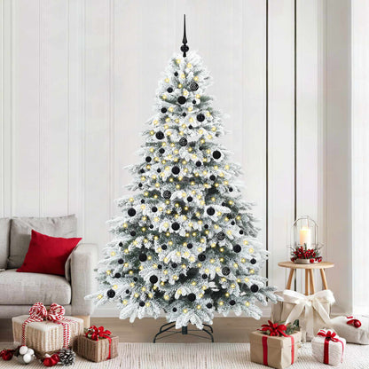 vidaXL Artificial Christmas Tree with 300 LEDs White 210 cm PE and PVC