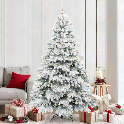 vidaXL Artificial Christmas Tree with 300 LEDs White 210 cm PE and PVC
