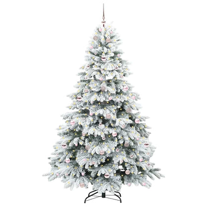 vidaXL Artificial Christmas Tree with 300 LEDs White 210 cm PE and PVC